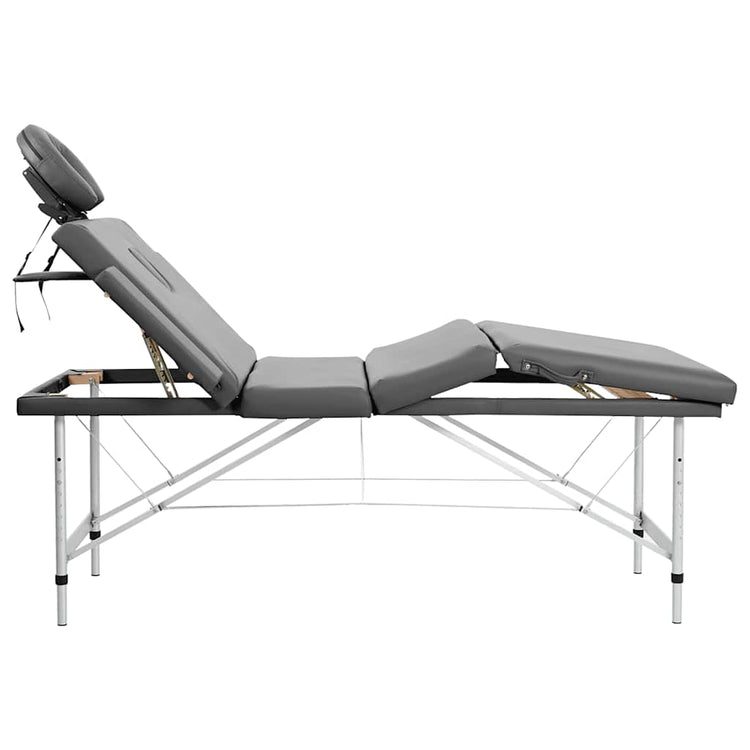 Vidaxl -Massage -Tabelle mit 4 Zonen 186x68 cm Aluminiumrahmen Anthrazit