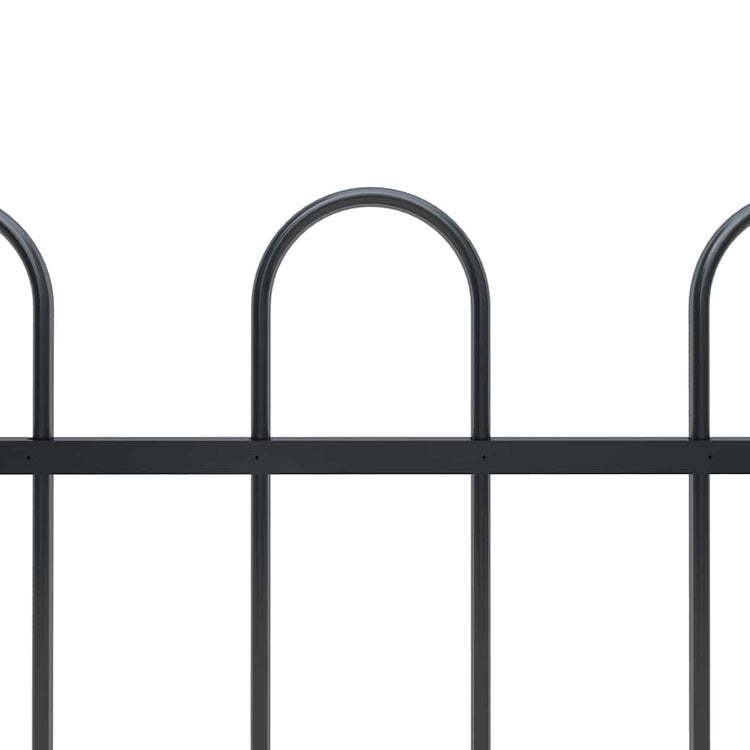 Vidaxxl Gartenzaun mit Ringaufsatz Stahl 359x150 cm schwarz