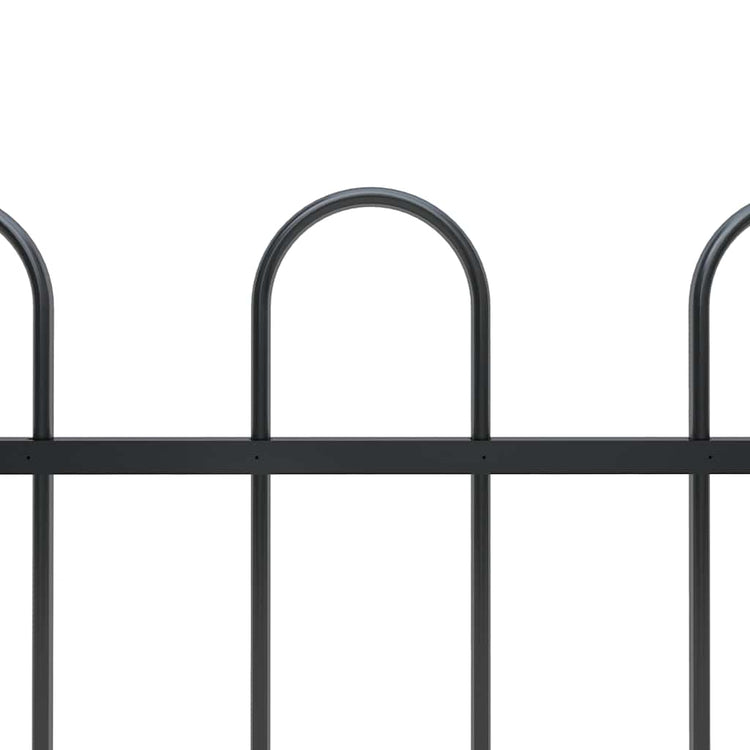Vidaxxl Gartenzaun mit Ringaufsatz Stahl 537x150 cm schwarz