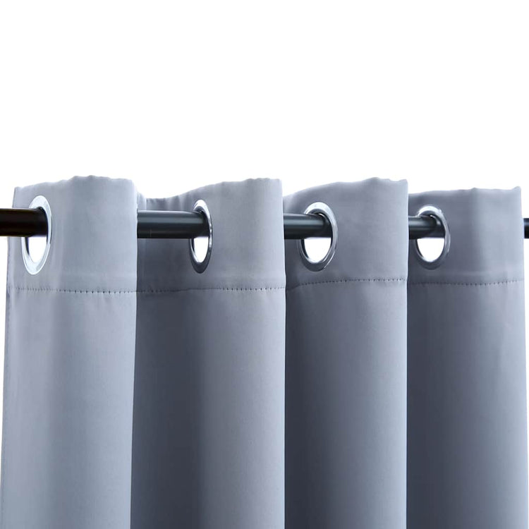 Vidaxl Vorhang Blackout mit Metallringen 2 ST 140x245 cm Grau