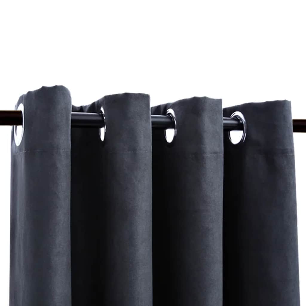 VIDAXL -Vorhänge Blackout mit Ringen 2 ST 140x245 cm Anthrazit