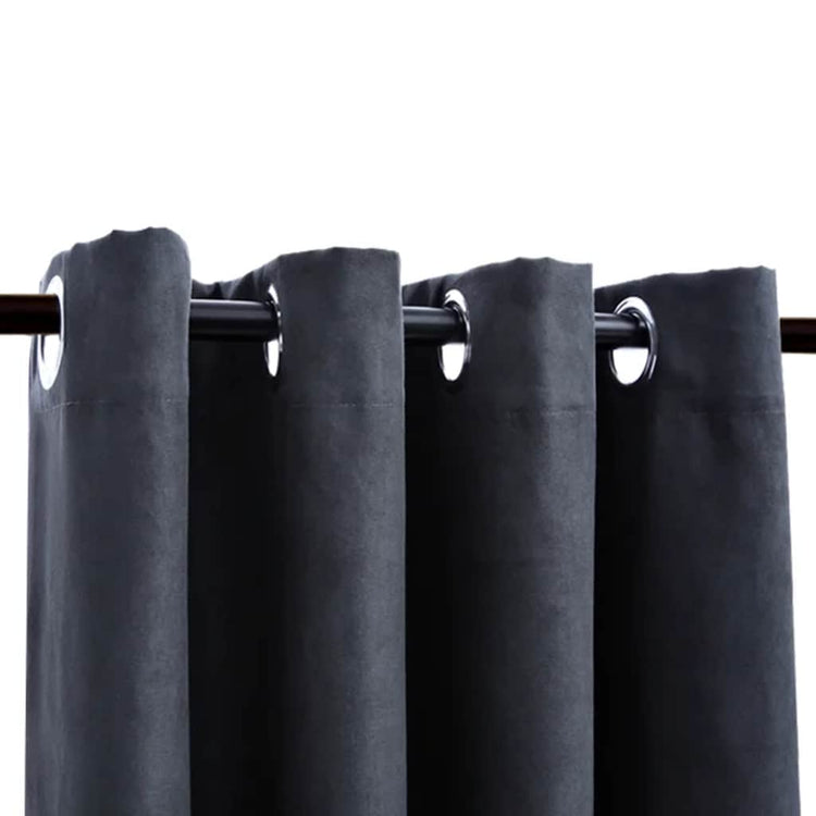 VIDAXL -Vorhänge Blackout mit Ringen 2 ST 140x245 cm Anthrazit