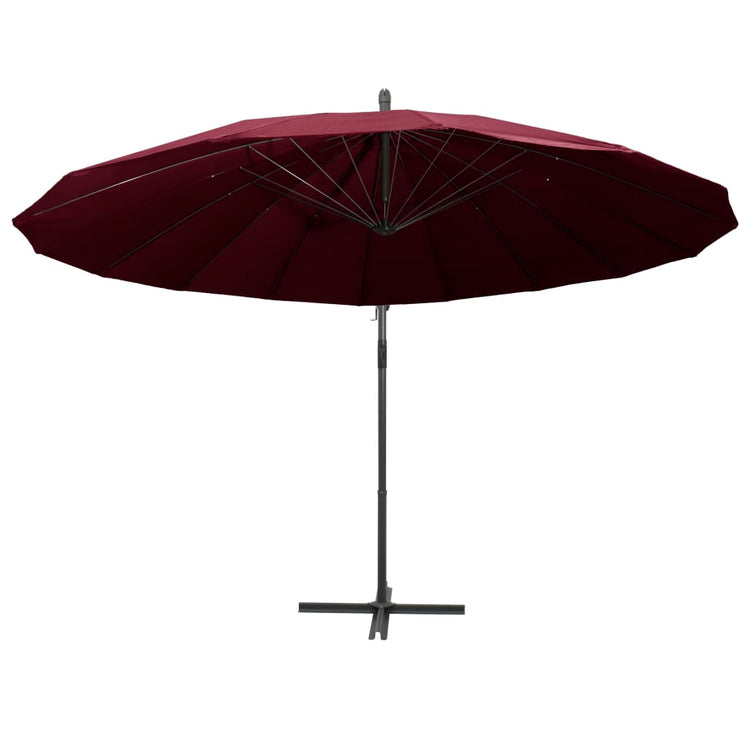 Vidaxl -schwimmendes Parasol mit Aluminiumpol 3 m Bordeaux -Rot