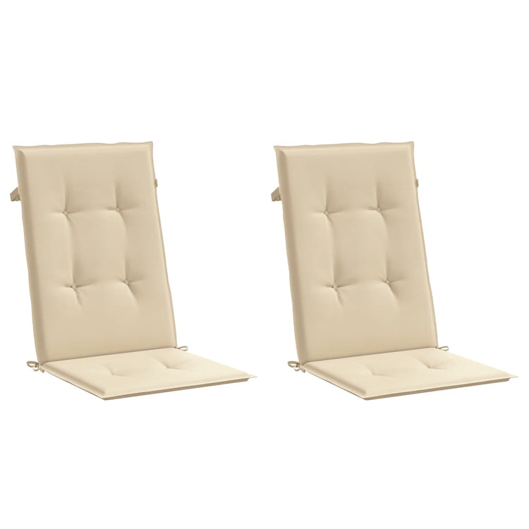 Vidaxl Gartenstuhl Kissen 2 St hoher Rücken 120x50x3 cm Stoff Beige