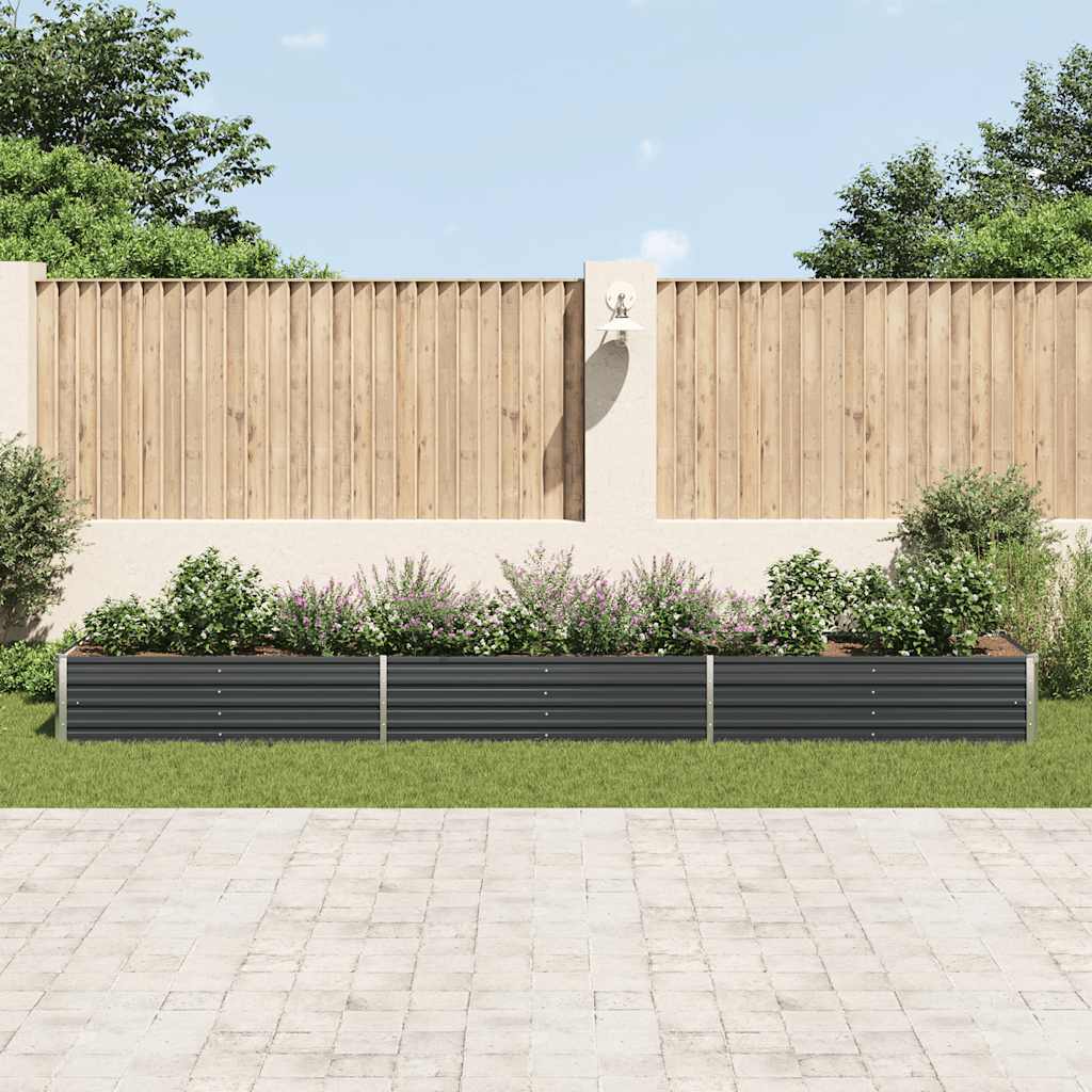 VIDAXL -Pflanzereinsatz 480 x 80 x 45 cm verzinkter Stahl -Anthrazit
