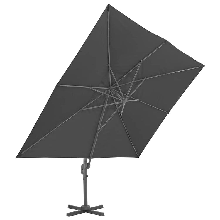 Vidaxl -schwimmendes Parasol mit Aluminiumpol 4x3 m schwarz