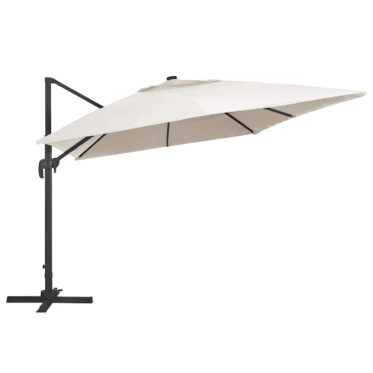 Vidaxl -schwimmendes Parasol mit LED- und Aluminiumpol 400x300 cm Sand -Colored