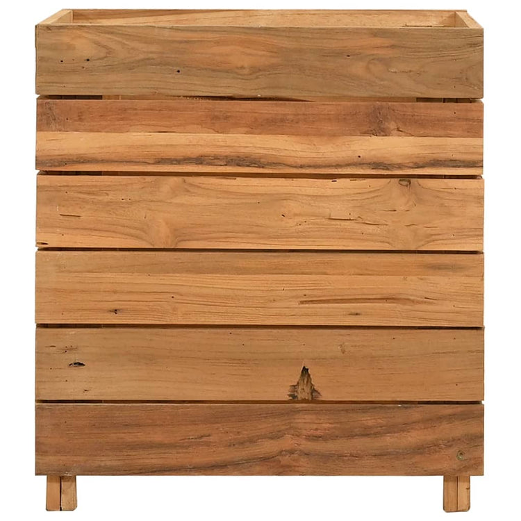 VIDAXL -Pflanzer erhoben 50 x 40 x 55 cm recyceltes Teak und Stahl