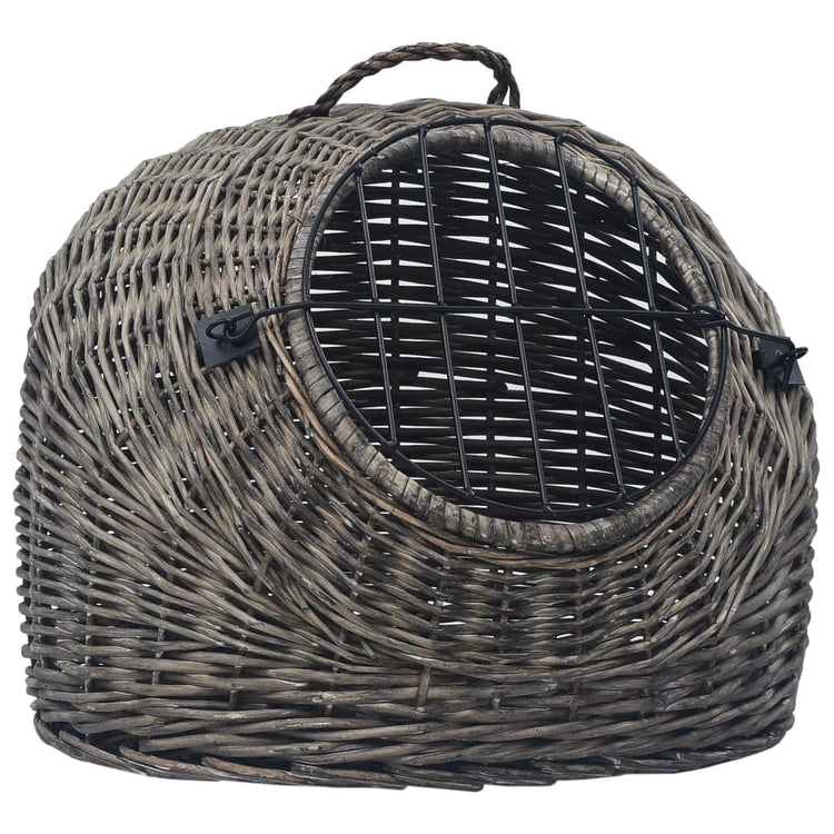 VIDAXL -Katzenträger 45x35x35 cm Natural Willow Wood Grey