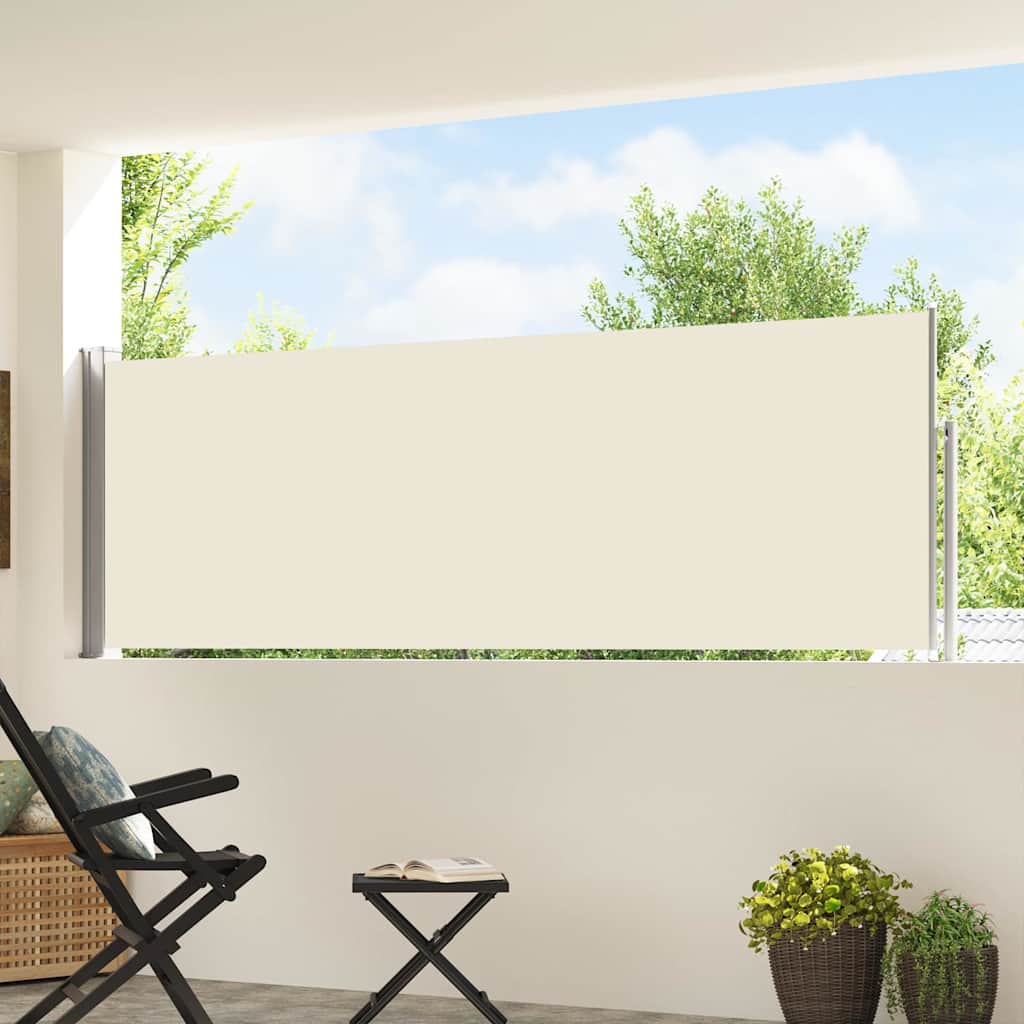 Vidaxl Gartenbildschirm ausziehbar 100x500 cm Creme