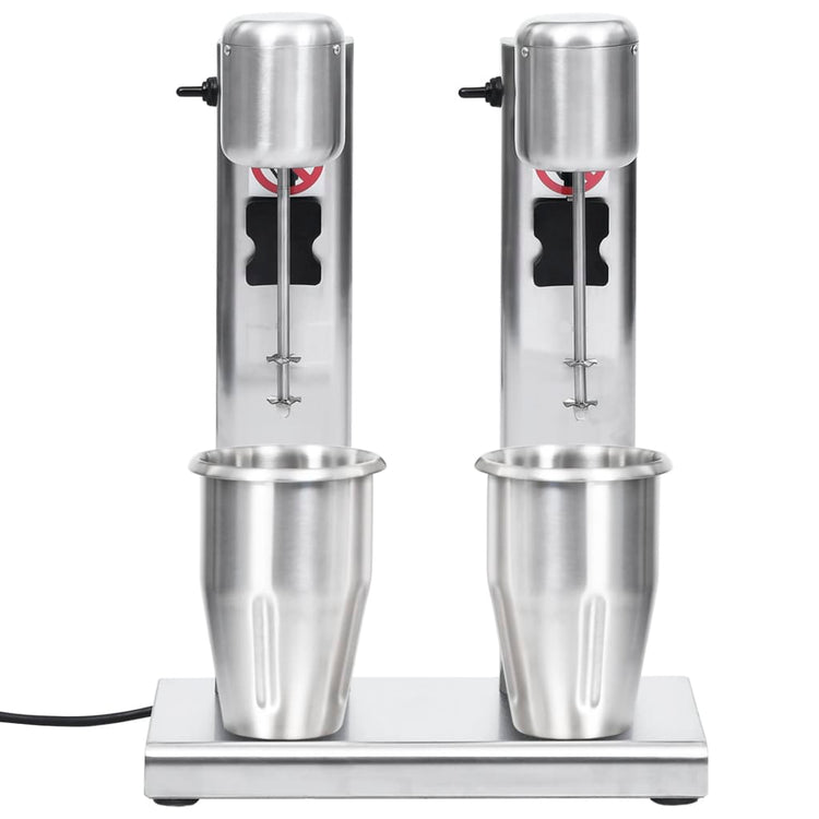 Vidaxl Milkshake -Mixer mit doppelten Tassen aus Edelstahl 2 l