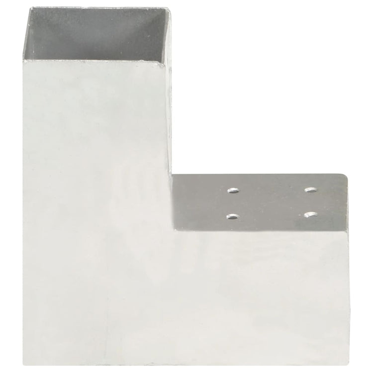 Vidaxl-Pfahlanschlüsse 4 ST L-Form 81 x 81 mm verzinktes Metall
