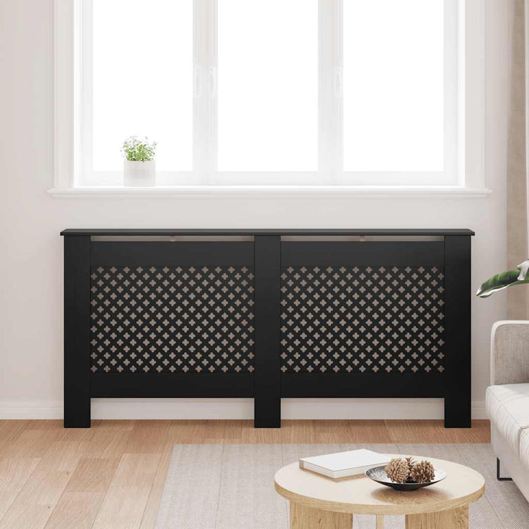 VIDAXL -Radiatorkonstruktion 172x19x81.5 cm MDF Schwarz