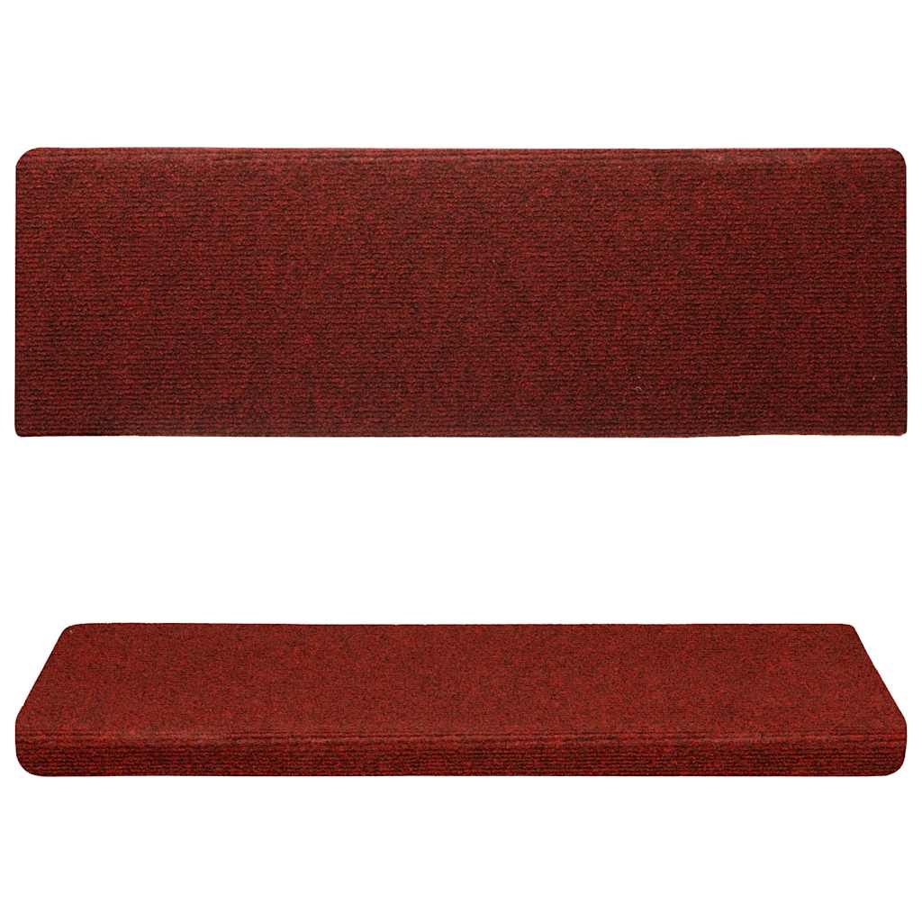 Vidaxl -Treppenmatten 15 St 65x21x4 cm Nadel rot gefühlt
