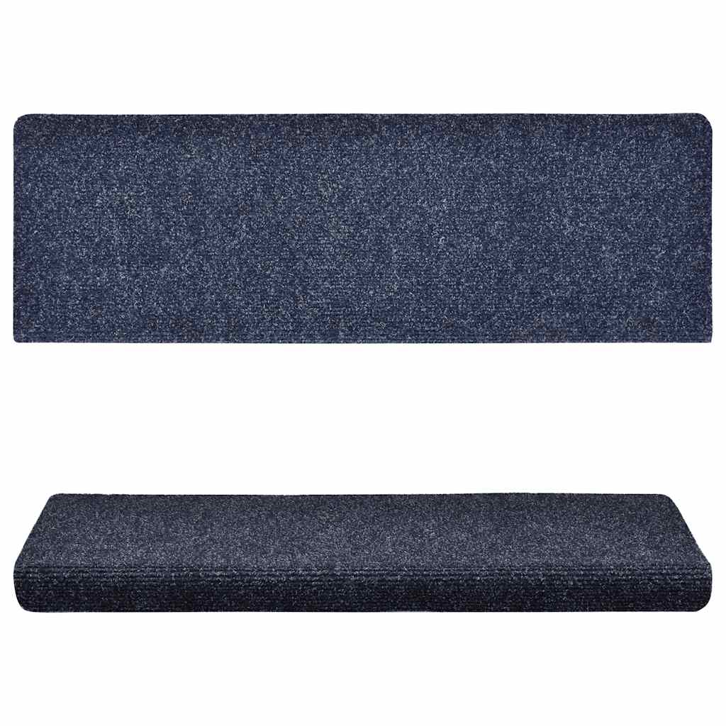 Vidaxl -Treppenmatten 15 St 65x21x4 cm Nadel Blau angefühlt
