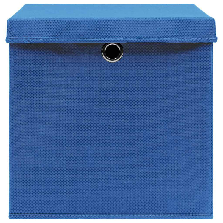 Vidaxx Aufbewahrungsboxen mit Deckel 4 Stück 32x32x32 cm Stoff blau