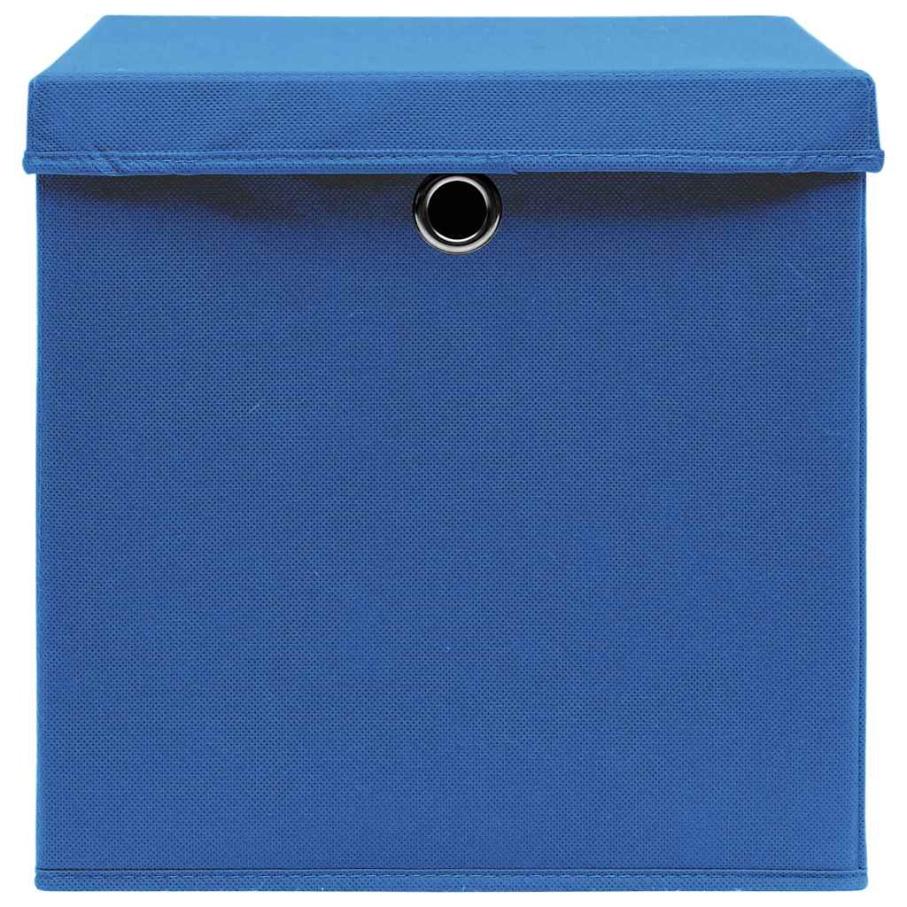 VIDAXL -Speicherboxen mit Deckel 10 PCs 32x32x32 cm Stoff blau