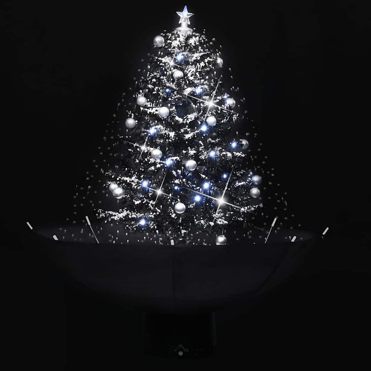 Vidaxl Weihnachtsbaum schneit mit Regenschirme 75 cm PVC Schwarz