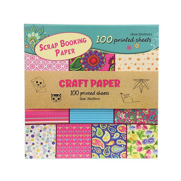 Toi-Toys handwerk papier Set 100 bedruckte Blätter 20x20cm