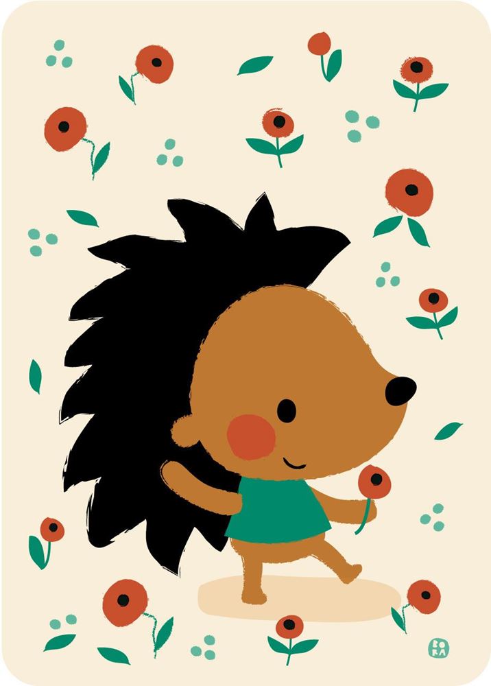Bora-Mohn-Igel-Postkarte