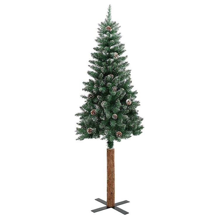 Vidaxx Weihnachtsbaum mit Echtholz und Schnee schmal 180 cm grün