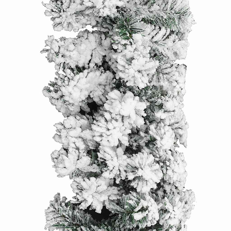 Vidaxl Weihnachtsgirlande mit Schnee 10 m PVC Grün