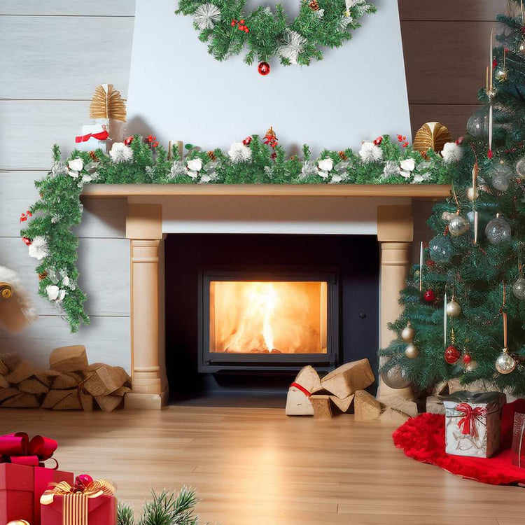 Vidaxl Weihnachtsgirlande mit LED -Leuchten 2,7 m PVC Grün
