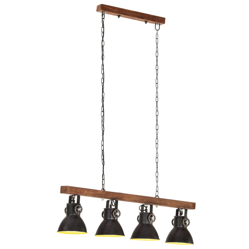 Vidaxl Deckenlampe Industrial E27 Mangohout Schwarz