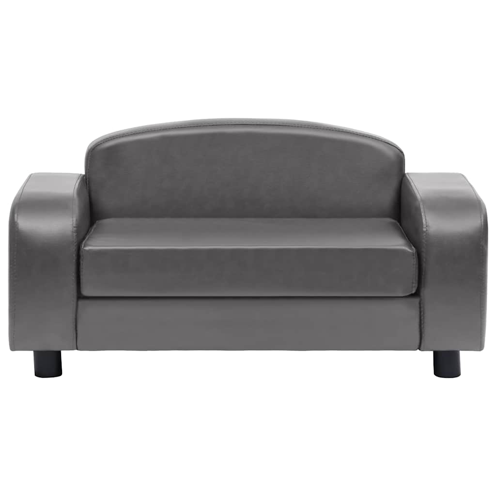 Vidaxl Hundebank 80x50x40 cm künstliches Ledergrau grau
