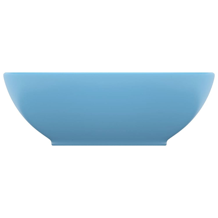 VIDAXL WASHBAIN OVAL 40x33 cm Keramik Matt Hellblau