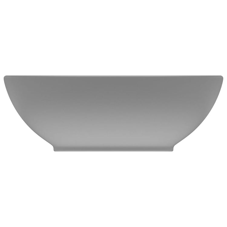 VIDAXL WASHBAIN OVAL 40x33 cm Keramik Matt Hellgrau