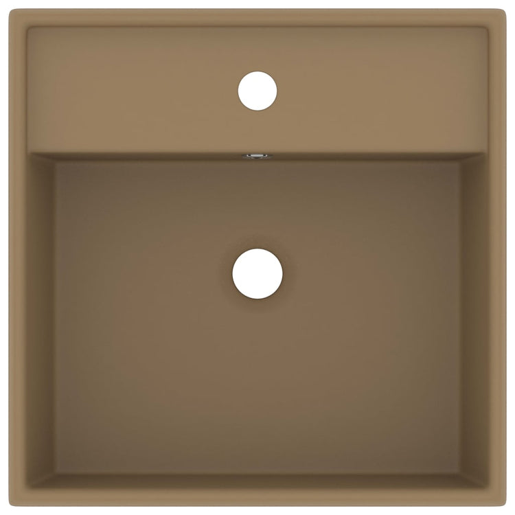 VIDAXL WASHBAIN mit Landesquadrat 41 x 41 cm Keramikmattencreme