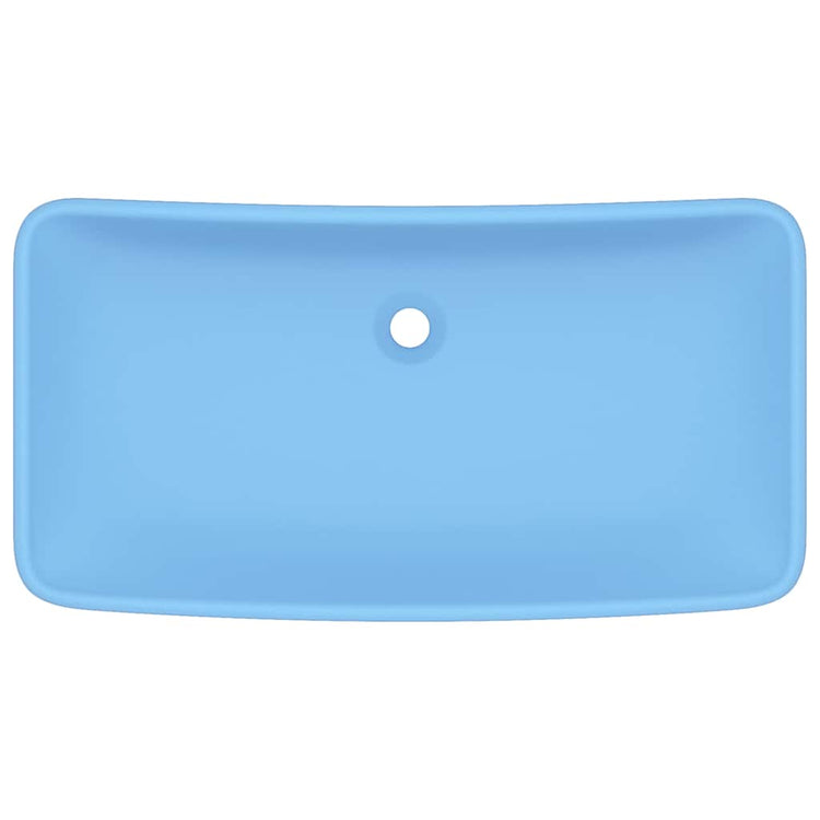 VIDAXL WASHBAIN RETTANGULAR 71 x 38 cm Keramik Matt Hell Blau