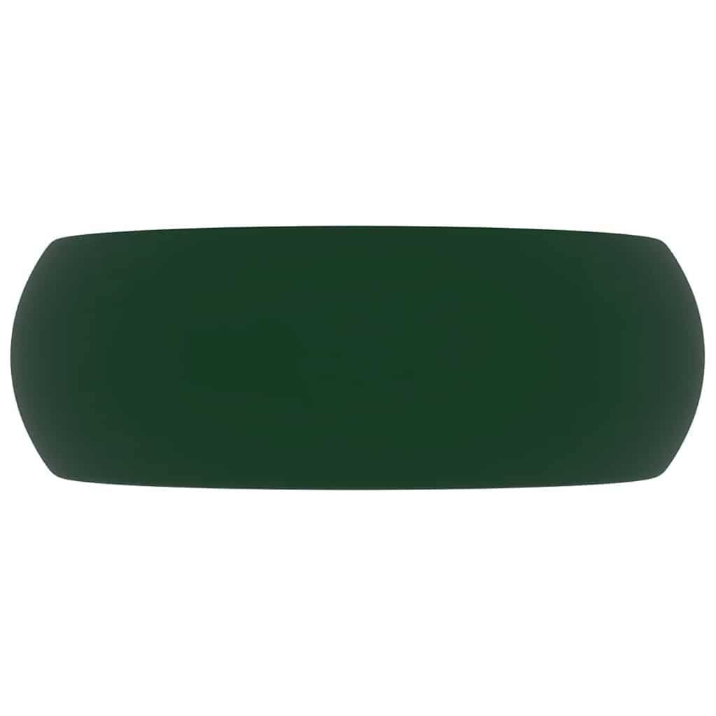 Vidaxl Washbeasin rund 40x15 cm Keramikmatte dunkelgrün