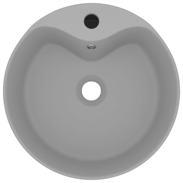 Vidaxl -Waschbecken mit Landung 36x13 cm Keramik Matt Hellgrau