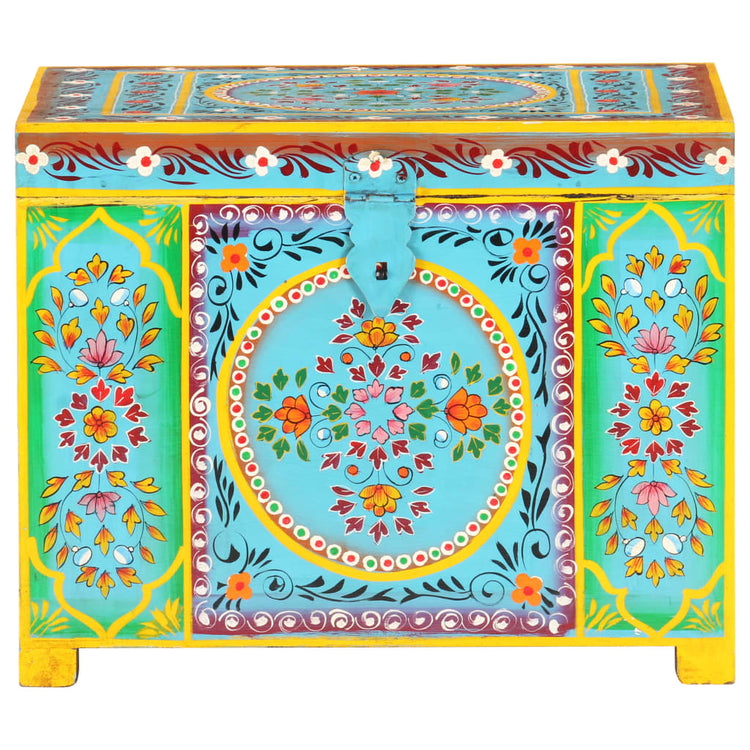 Vidaxl Storage Box Hand bemalt 50 x 40 x 40 cm Festes Mangoholz