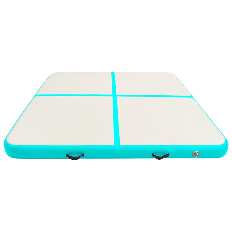 Vidaxl Gymnastics Matte mit Pumpen aufblasbar 200x200x10 cm PVC Grün