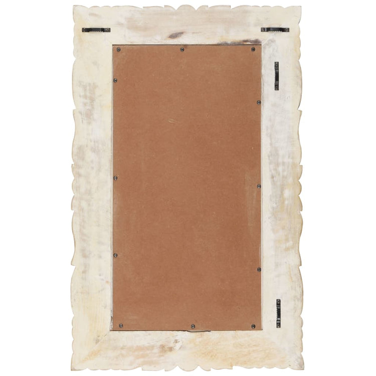 Vidaxl Mirror 80x50 cm Festes Mangoholz weiß