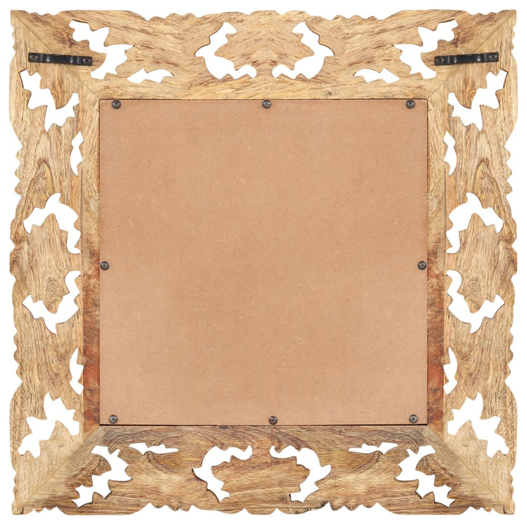 Vidaxl Mirror Hand -Schnitt 50x50 cm Festes Mangoholz braun