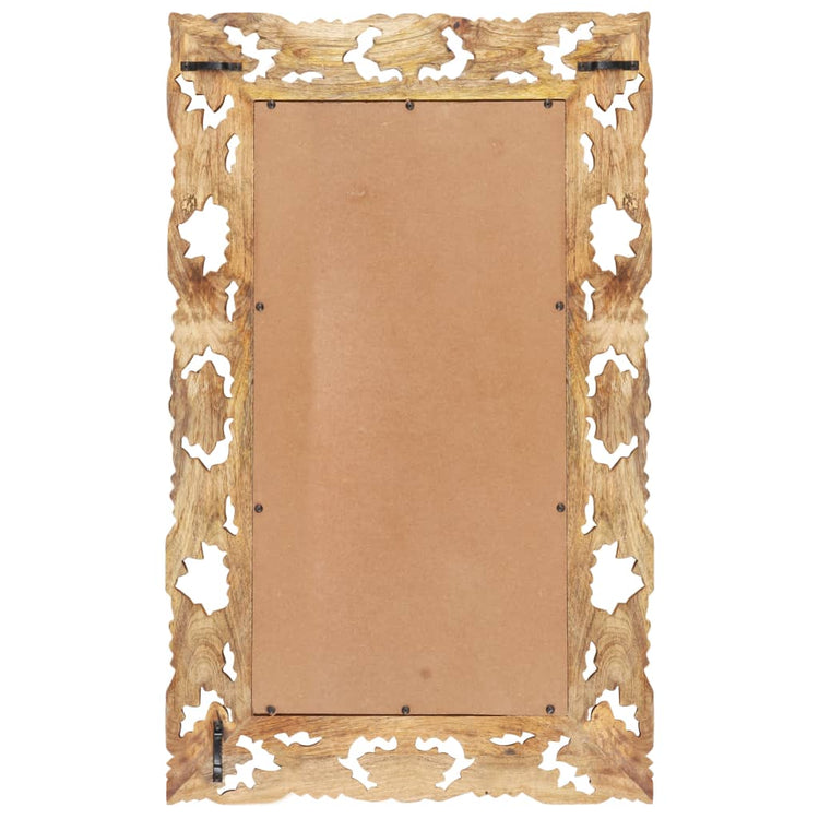 Vidaxl Mirror Hand -Schnitt 80x50 cm Festes Mangoholz braun