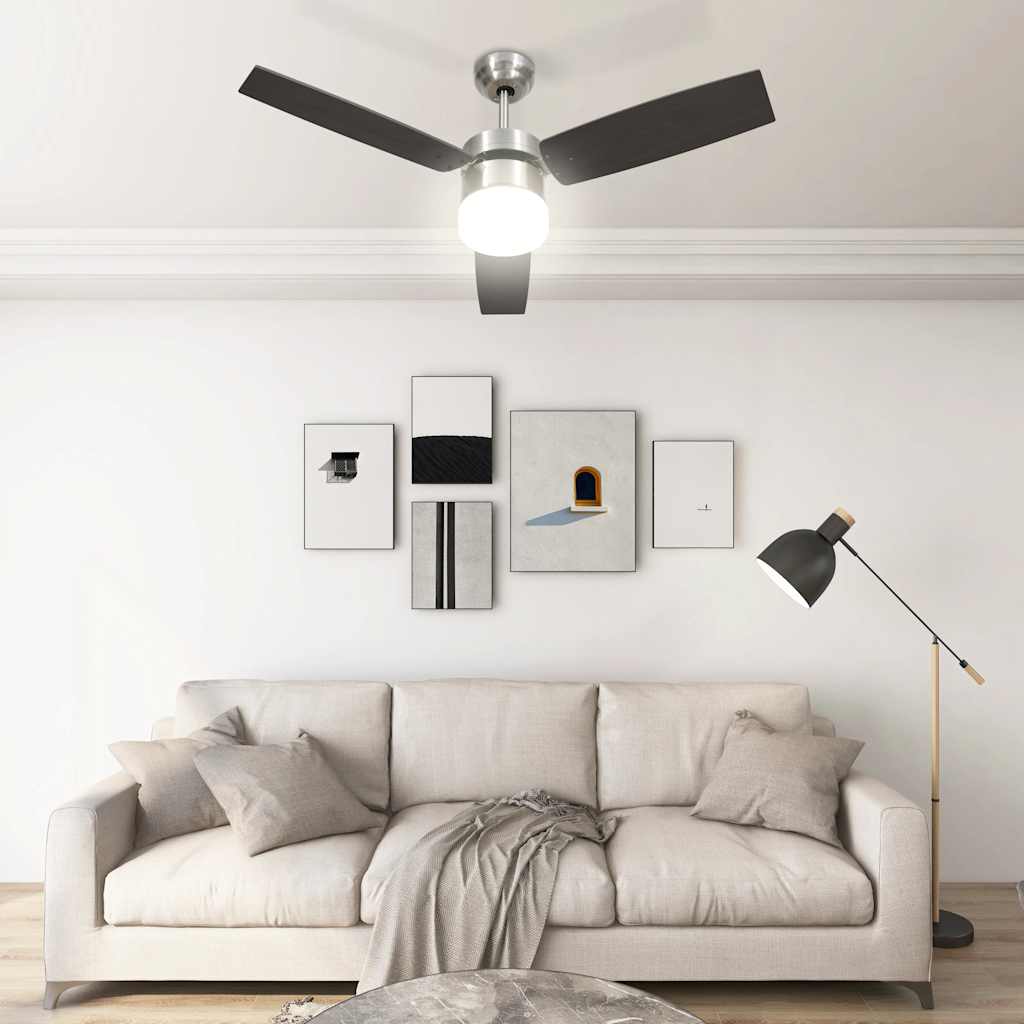 Vidaxl Deckenventilator mit Lampenfernbedienung 108 cm dunkelbraun