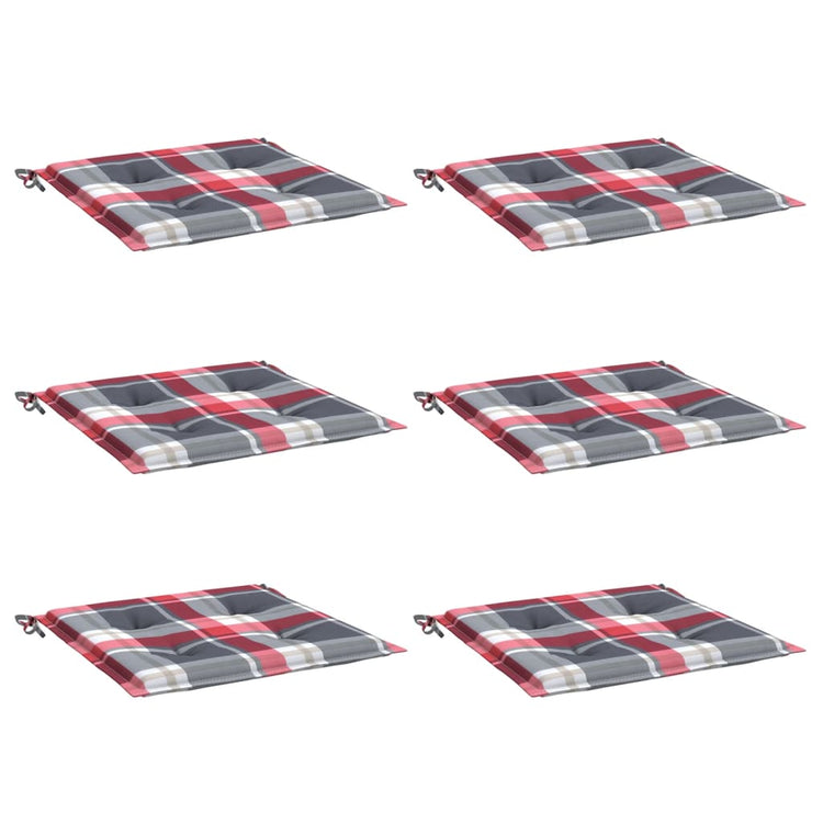 Vidaxx Gartenstuhlkissen 6 Stück 40x40x4 cm Oxford-Stoff Rautenmuster rot