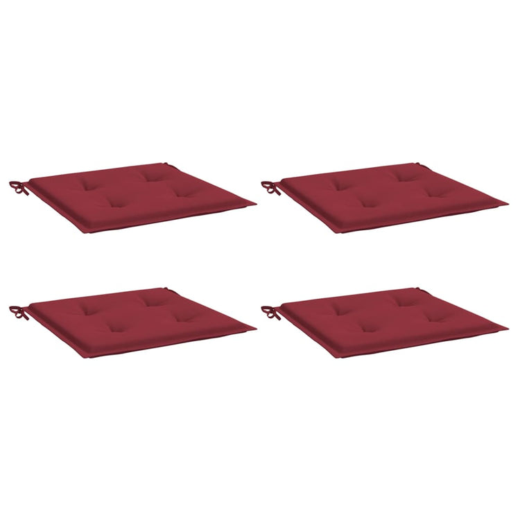 Vidaxl Gartenstuhl Kissen 4 ST 50x50x3 cm Oxford Stoff Wein rot