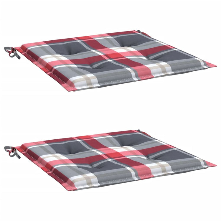 VidaXL Gartenstuhlkissen 2 Stück 50x50x4 cm Oxford-Stoff Rautenmuster rot
