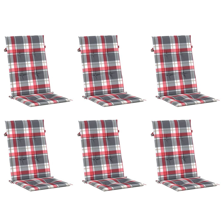 Vidaxl Gartenstuhlkissen 6 Stcs 120x50x3 cm Stoff Diamantmuster rot