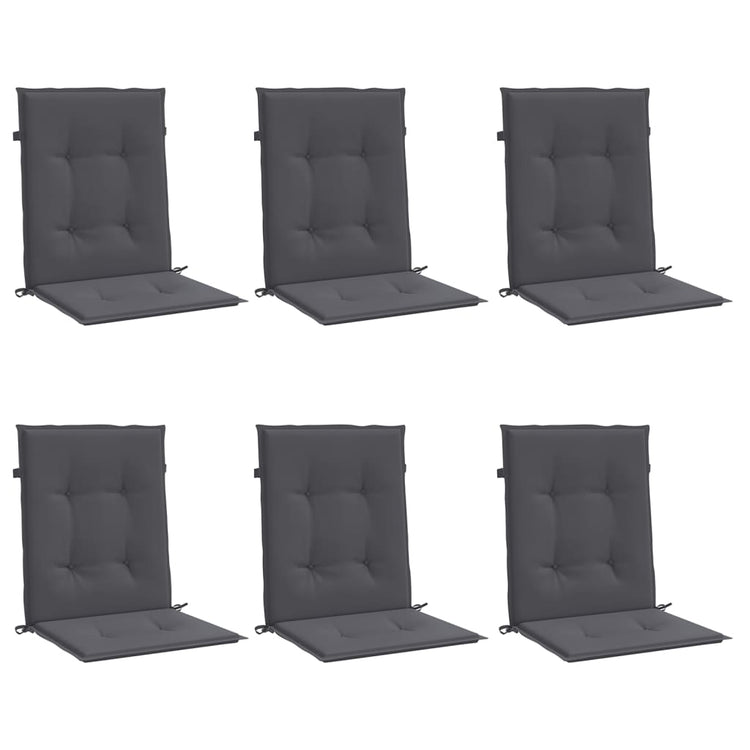 Vidaxl Garden Stuhl Kissen 6 St. Oxford Stoff Anthracit -gelenkt