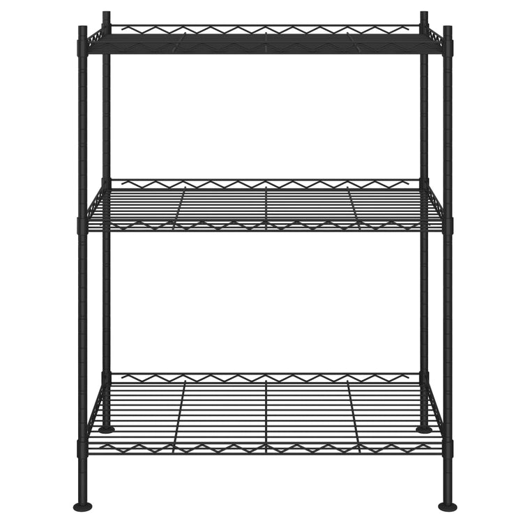 VIDAXL-LAGE RARK 3-LAYER 150 KG 60x35x76 cm Schwarz