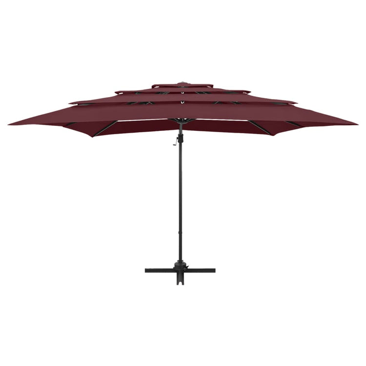 Vidaxl Parasol 4-Schicht mit Aluminiumpol 250x250 cm Burgunderrot