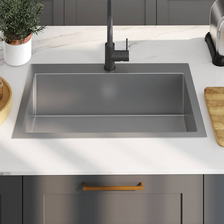 Vidaxl Sink handgefertigt Edelstahl