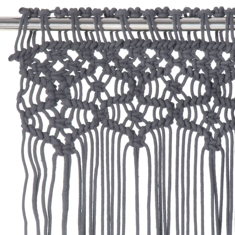 VIDAXL -Vorhang Macramé 140x240 cm Baumwoll -Anthrazit